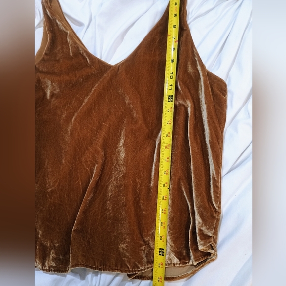 Velvet V-Neck Tank Top in Brown - Picture 6 of 6